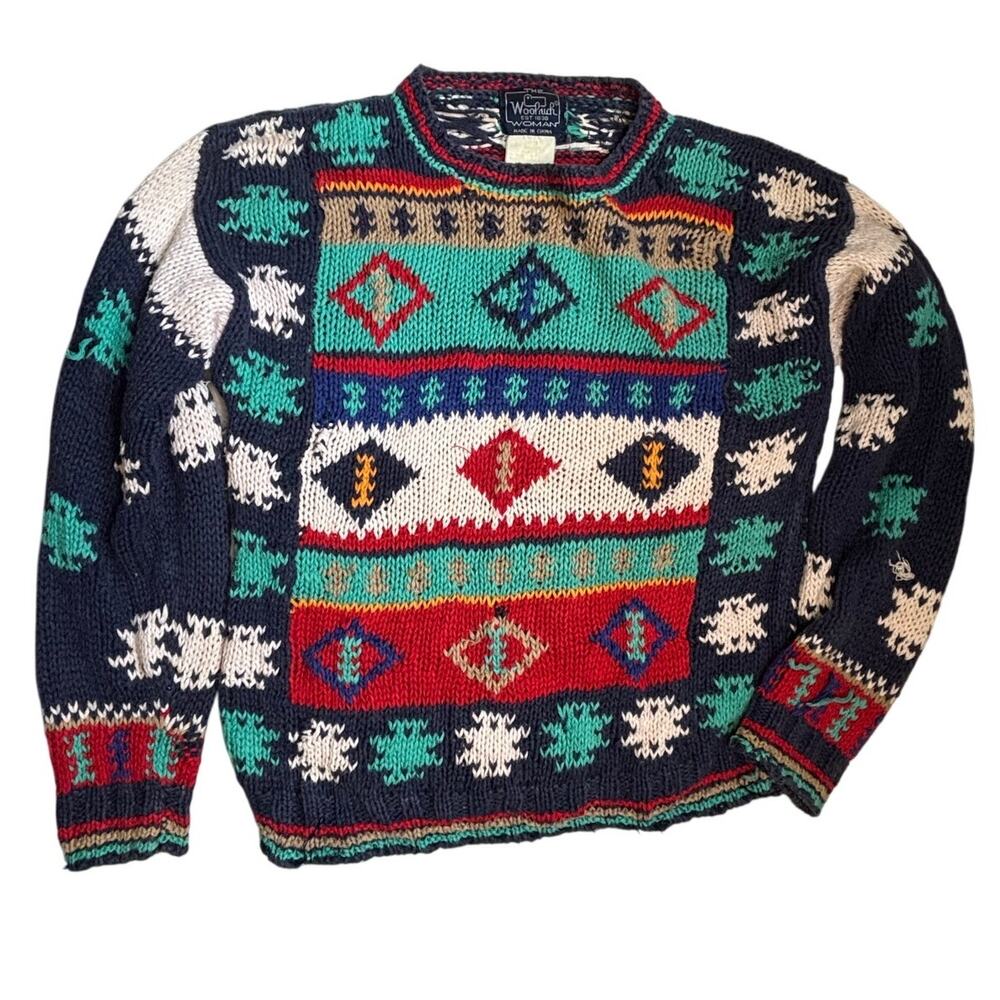 AS IS Vintage 90s Woolrich Southwest Ski Sweater Women’s Small | Geometric Knit